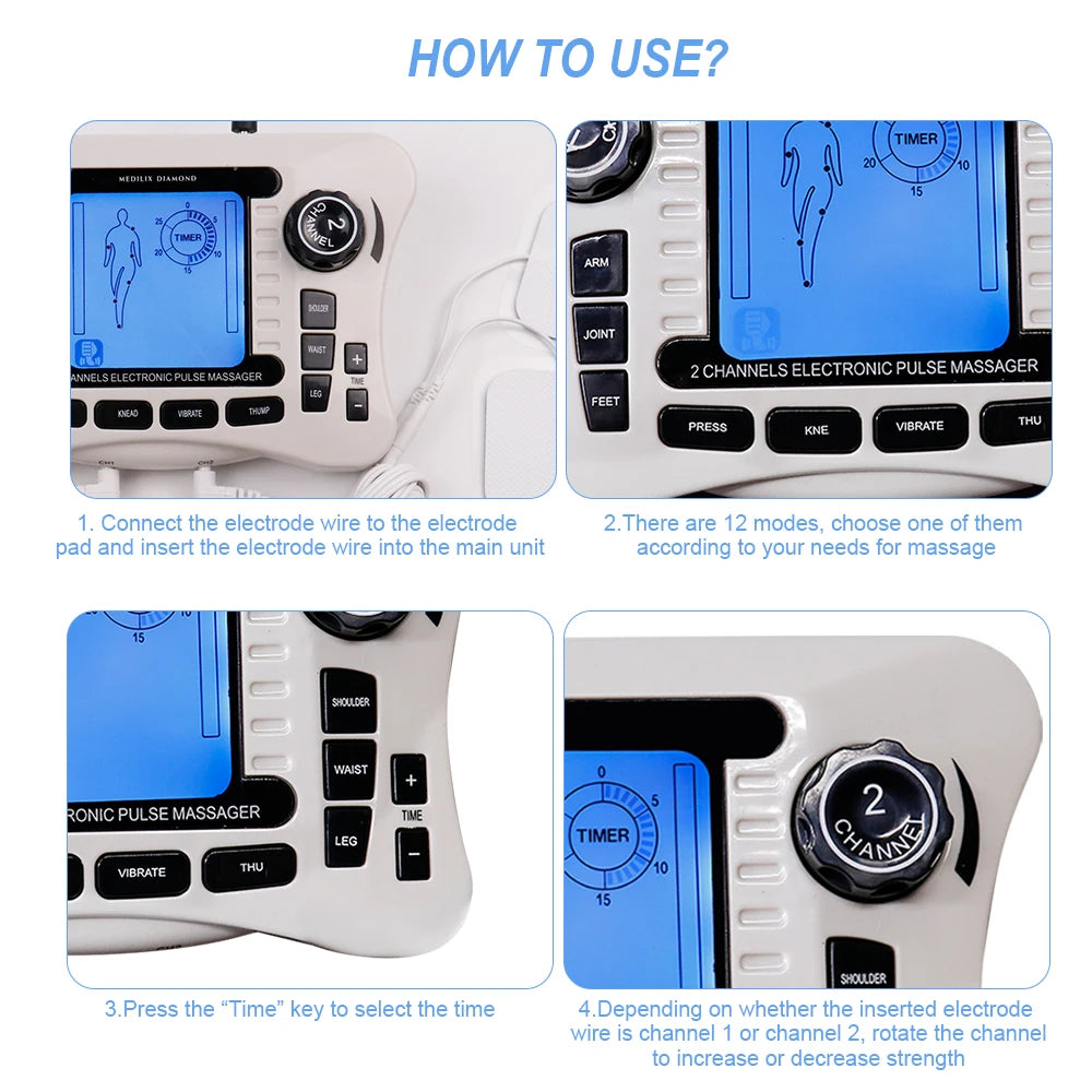 Myostimulator Massager EMS Neck Acupoints Lymphvity Massage Device Electrical Muscle Stimulator Health Physiotherapy Device