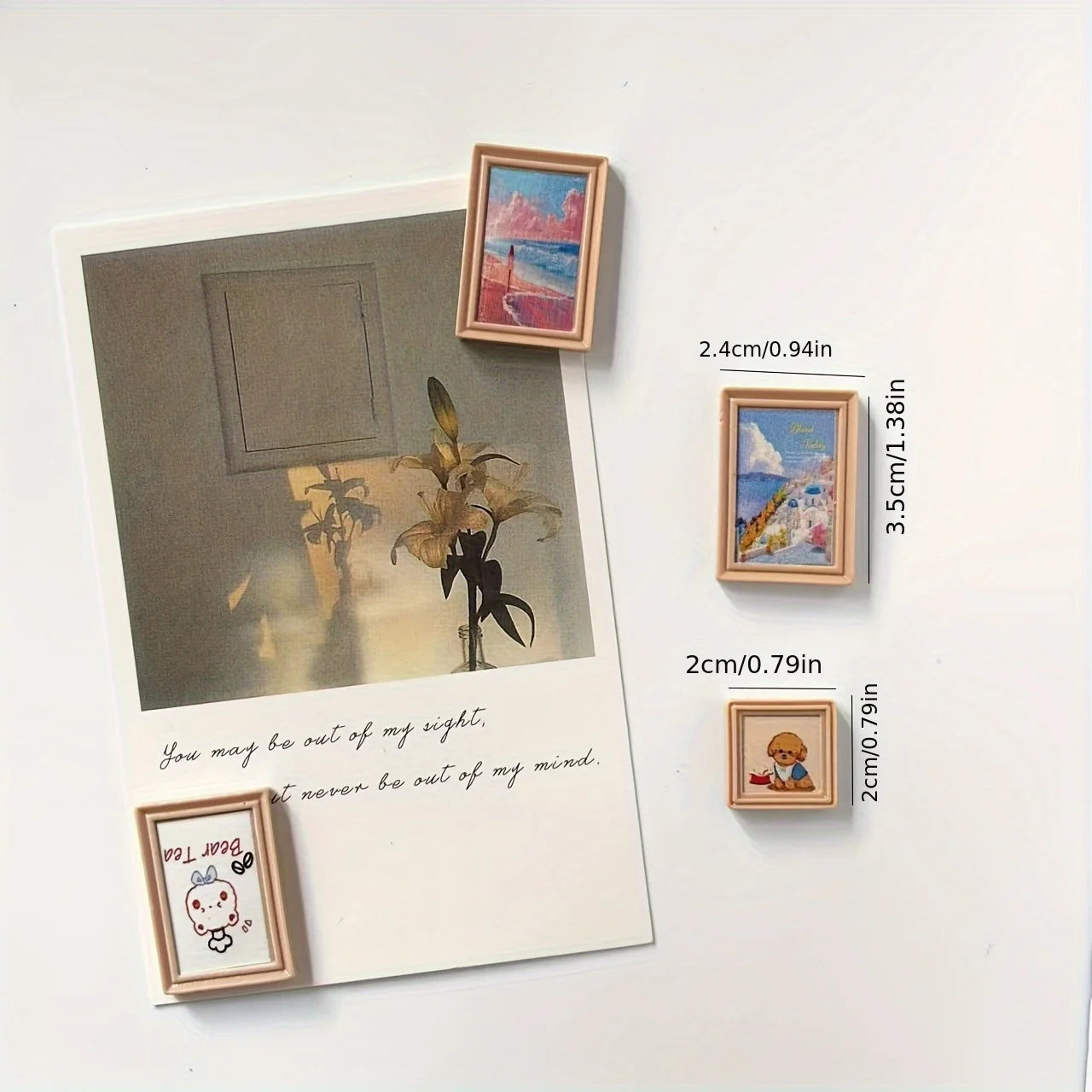 6Pcs Mini Photo Frames, Fridge Magnets for Home Decoration, Magnet Gifts