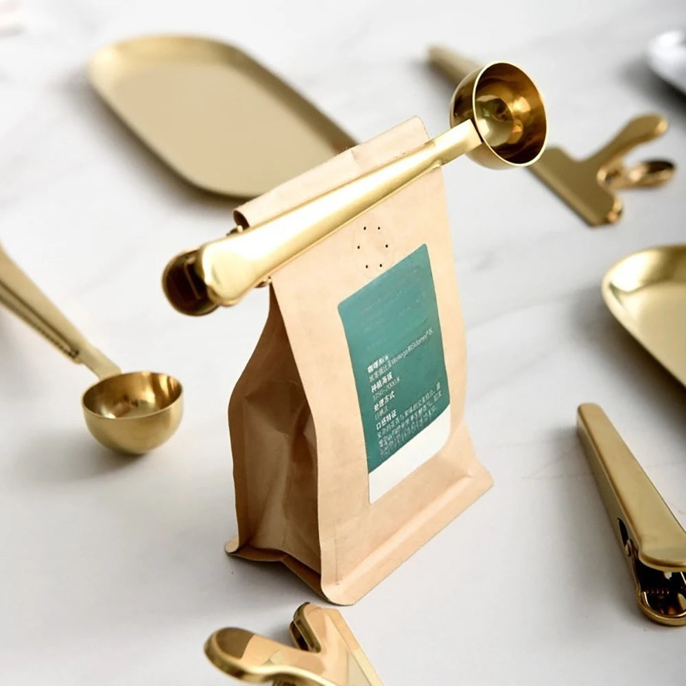 Coffee Scoop Measuring Scoop Coffee Bean Coffee Powder Seal Clip Measuring Scoop Coffee Utensils Bean Scoop Quantitative Scoop