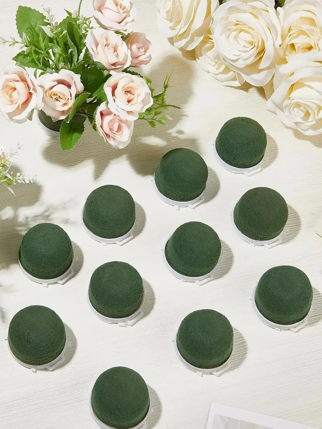 3 Pcs Mini Floral Foam Holder Flower Foam for Fresh Flowers Green Floral Foam for Table Wedding Wine Bottle Decor