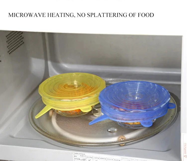Reusable Silicone Stretch Lids for Food Storage