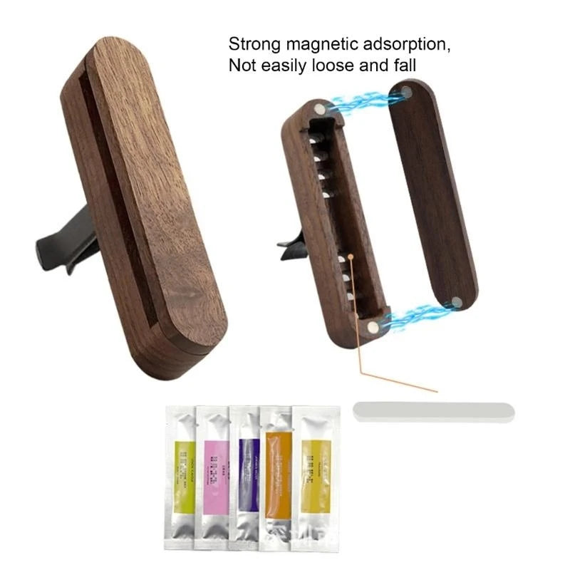 Wood  Car Air Freshener Vent Clips Long Lasting Essential Oil Diffuser Upgrades for A Luxurious Driving Experience D7YA