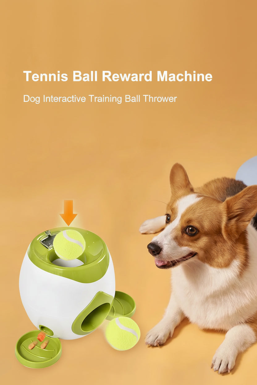 Automatic Dog Ball Launcher Dogs Tennis Food Reward Machine Interactive Dog Balls Thrower Slow Feeder for Small and Medium Dogs