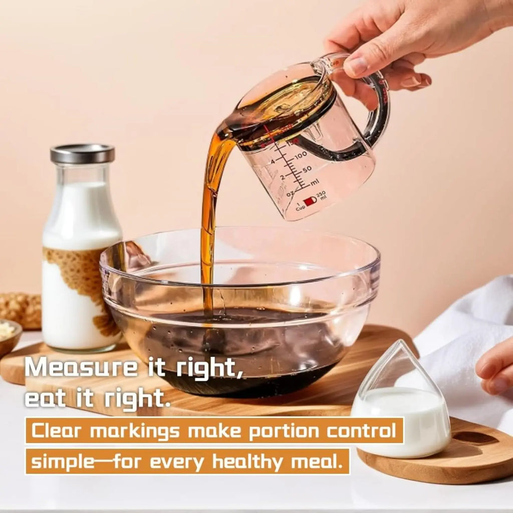 4-IN-1 Measuring Cup Adjustable MultiFunctional Measuring Cup with Scraper-Style Seal Base Kitchen Cube Cups Tools for Cooking