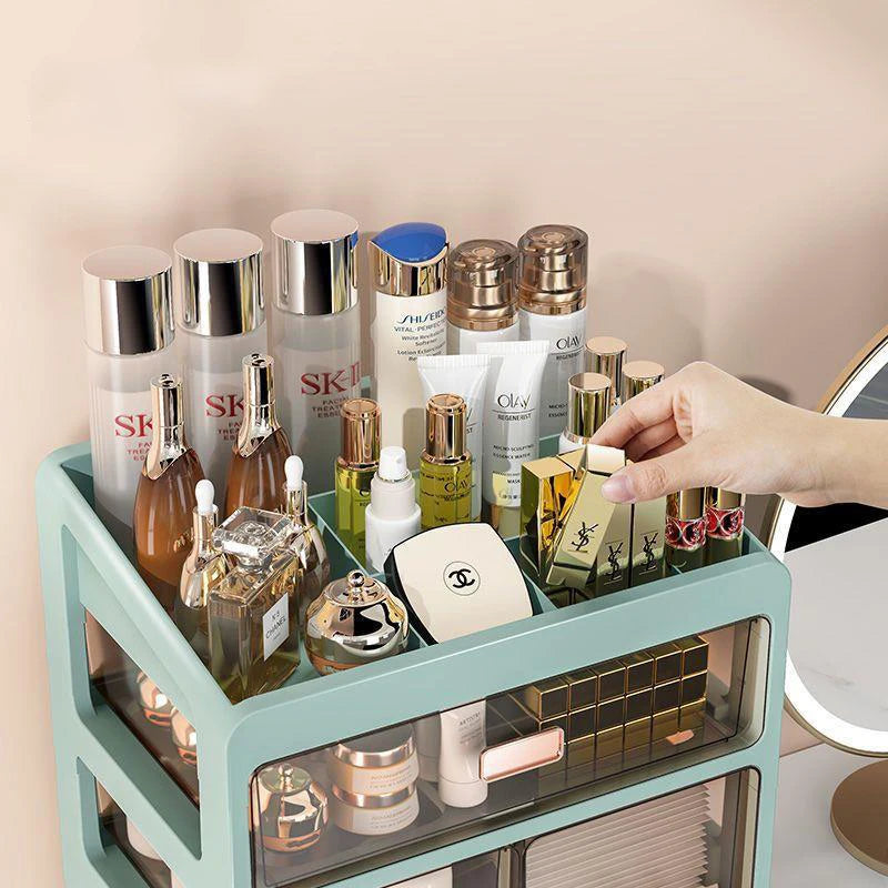 Multi-functional Makeup Organizer Drawer Type Jewelry Skincare Container Cosmetic Storage Box Makeup Case Brush Lipstick Holder