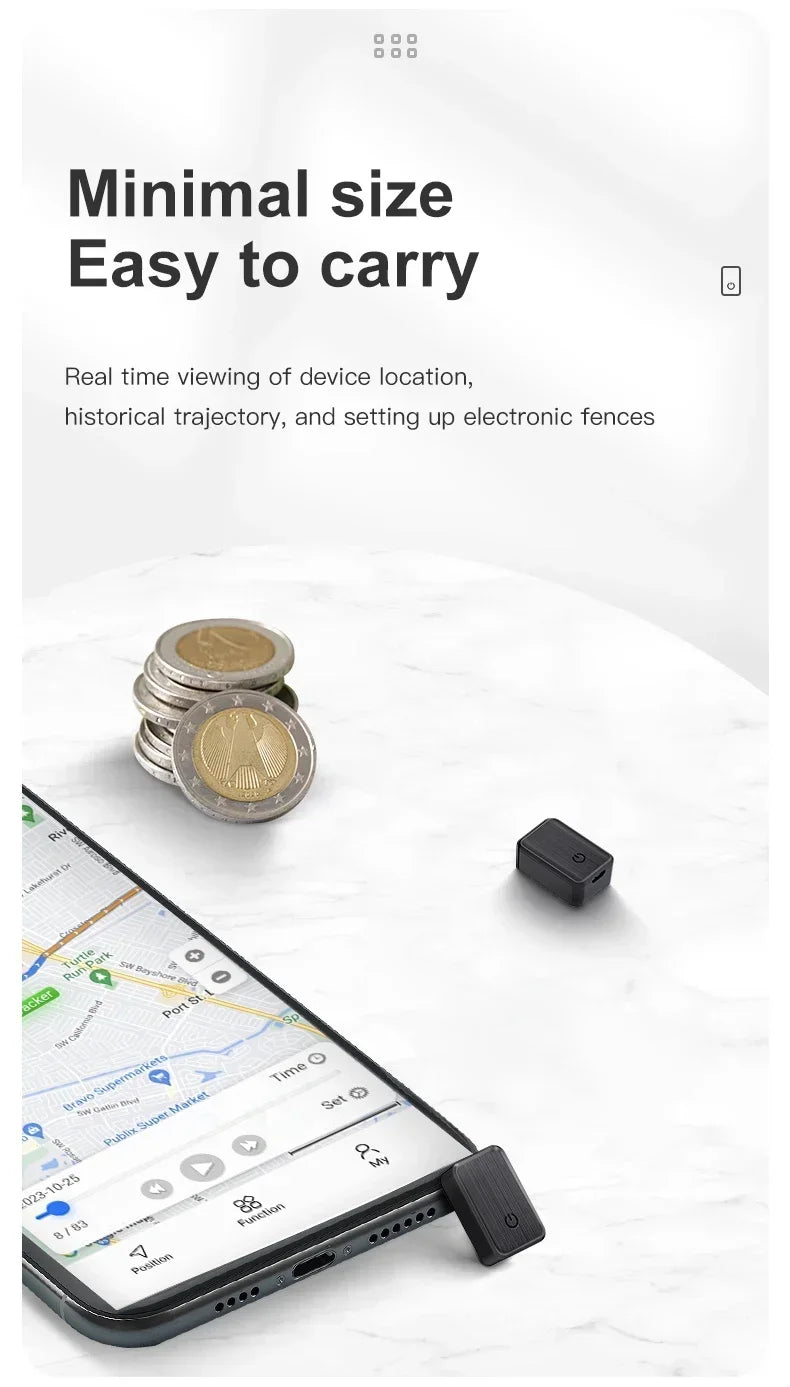 Mini GF08 GPS Car Tracker,Real-time Tracker, Anti-Theft, Anti-lost Key,Pet Locator,Strong Magnetic Mount SlM, Message Positioner