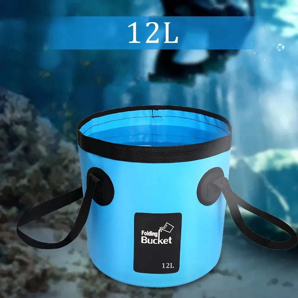 12L Folding Bucket Portable Outdoor Travel Foldable Water Bucket Bowl Sink Washing Bag Car Wash Bucket Multifunction for Camping