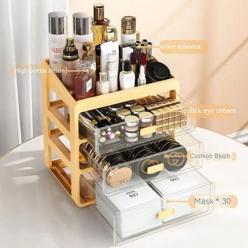 Multi-functional Makeup Organizer Drawer Type Jewelry Skincare Container Cosmetic Storage Box Makeup Case Brush Lipstick Holder