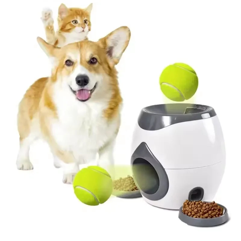 Automatic Dog Ball Launcher Dogs Tennis Food Reward Machine Interactive Dog Balls Thrower Slow Feeder for Small and Medium Dogs