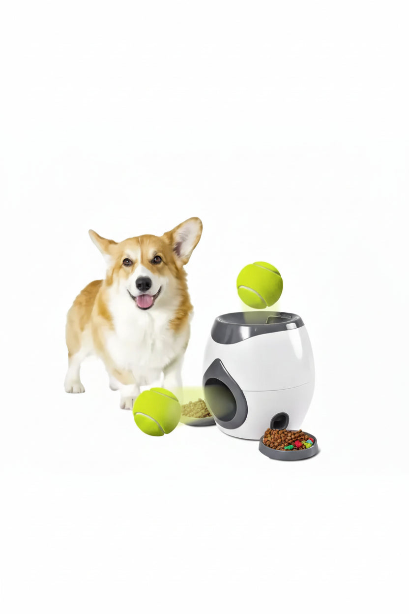 Automatic Dog Ball Launcher Dogs Tennis Food Reward Machine Interactive Dog Balls Thrower Slow Feeder for Small and Medium Dogs