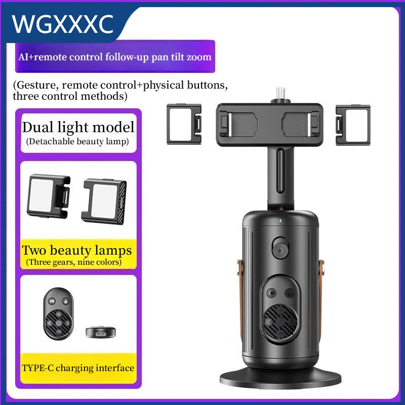 AI Intelligent Face Mobilephone Gimbal Fully Automatic Tracking Device With Remote Control Mobile LiveStreaming Stand Stabilizer