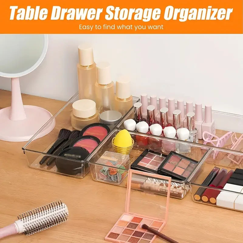 10-Piece Clear Drawer Organizer Set