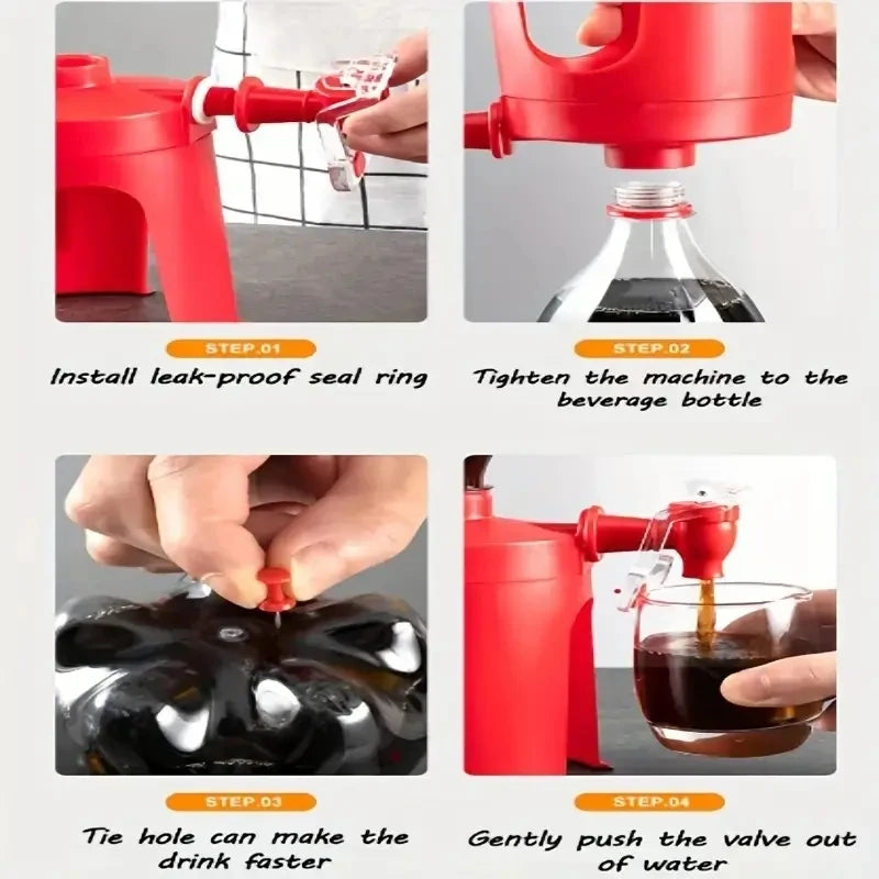 Soda Beverage Dispenser Bottle Coke Upside Down Drinking Water Dispense Machine Switch for Gadget Party Home Bar  Water Pitcher