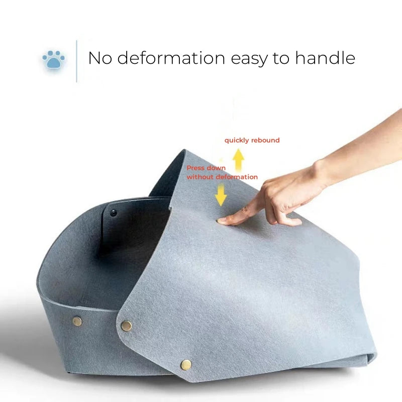 Pet Cat Nest Semi Enclosed Felt Cat Bed All Seasons Foldable Lock Pets House Washable Creative Cat House Cat Accesories