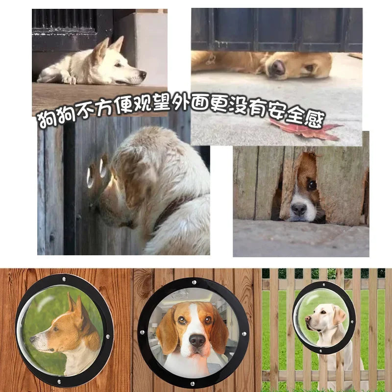 Acrylic Dog Window Semicircular Cover Pet Fence Window Cat and Dog Special Window Transparent Plastic Viewing Doors and Windows