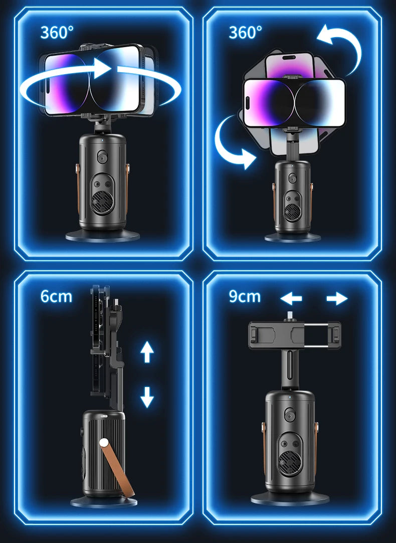 AI Intelligent Face Mobilephone Gimbal Fully Automatic Tracking Device With Remote Control Mobile LiveStreaming Stand Stabilizer