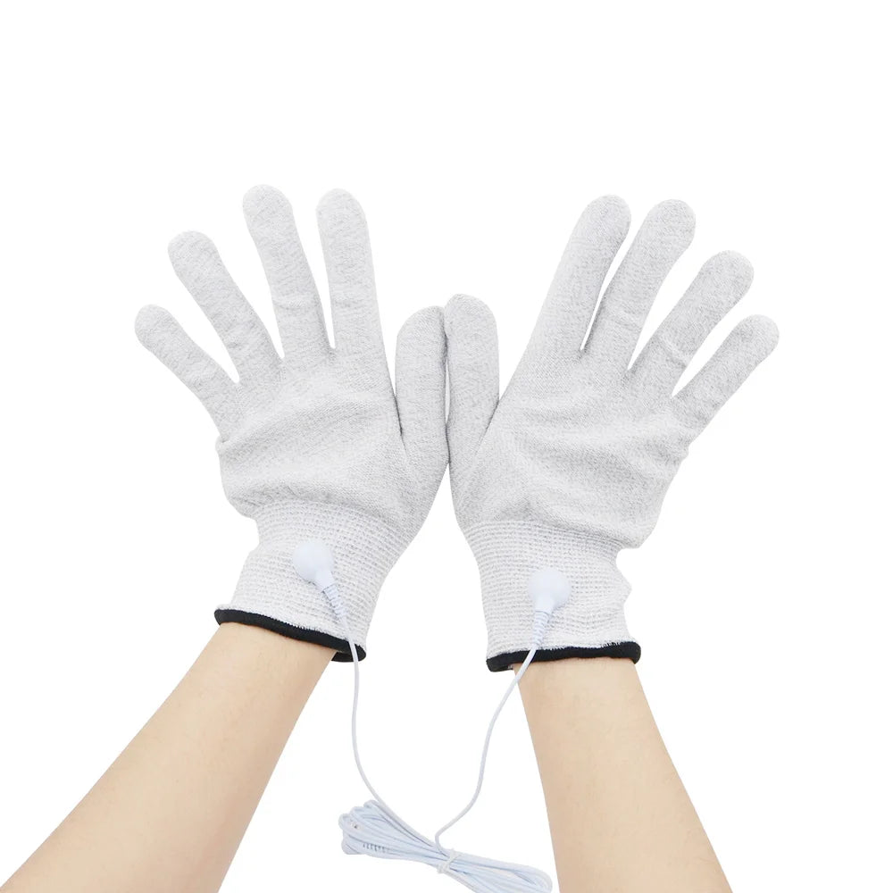 TENS EMS Electrode Electric Massager Accessories Glove Sock Bracer Slipper Cable Conductive Silver Fiber for Body Massage Pads