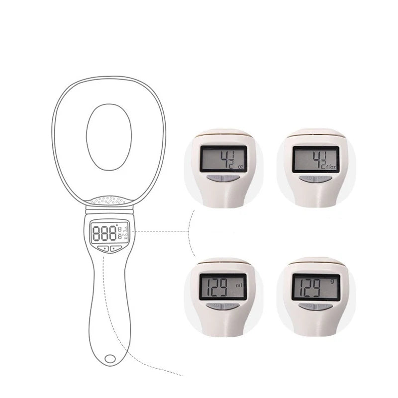 Pet Food Measuring Scoop Electronic Dog Cat Food Measuring Cup Digital Spoon Scale Kitchen Food Scale Pet Cat Dog Accessories