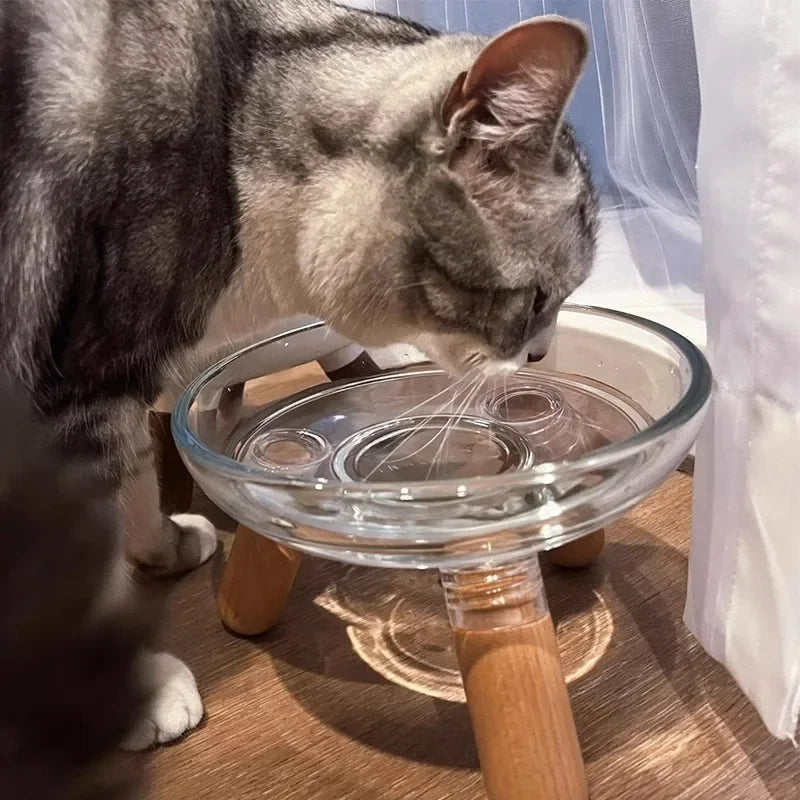 1pcs Cat Bowl Dog Bowl Elevated Pet Feeder with Neck Protection Plastic Water Basin for Cats Dogs Non-Slip Pet Food Dish