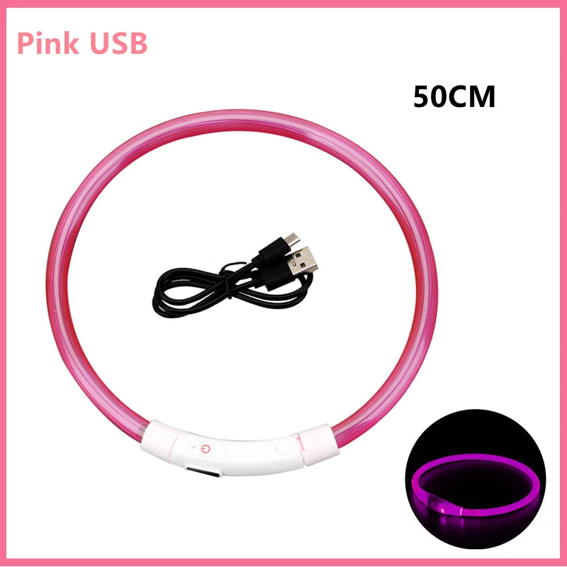 USB Rechargeable LED Glowing Collar for Pets