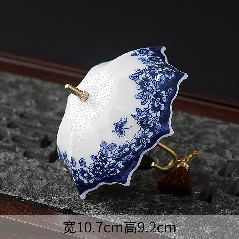China Umbrella Tea Strainers Tea Infusers Ceramic Tea Filter Screen Teas Ceremony Accessories Teas Table Decorations Ornaments