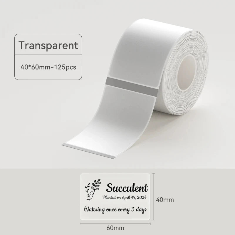Niimbot Labels Sticker White/Color/Transparent Thermal Adhesive Paper Roll Printer Paper For Niimbot B1 B21 Portable Printer