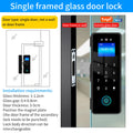 WIFI Tuya 3D Face Recognition  Smart Glass Lock Biometric Electronic Fingerprint Unlock Glass Door Lock Mobile remote Control
