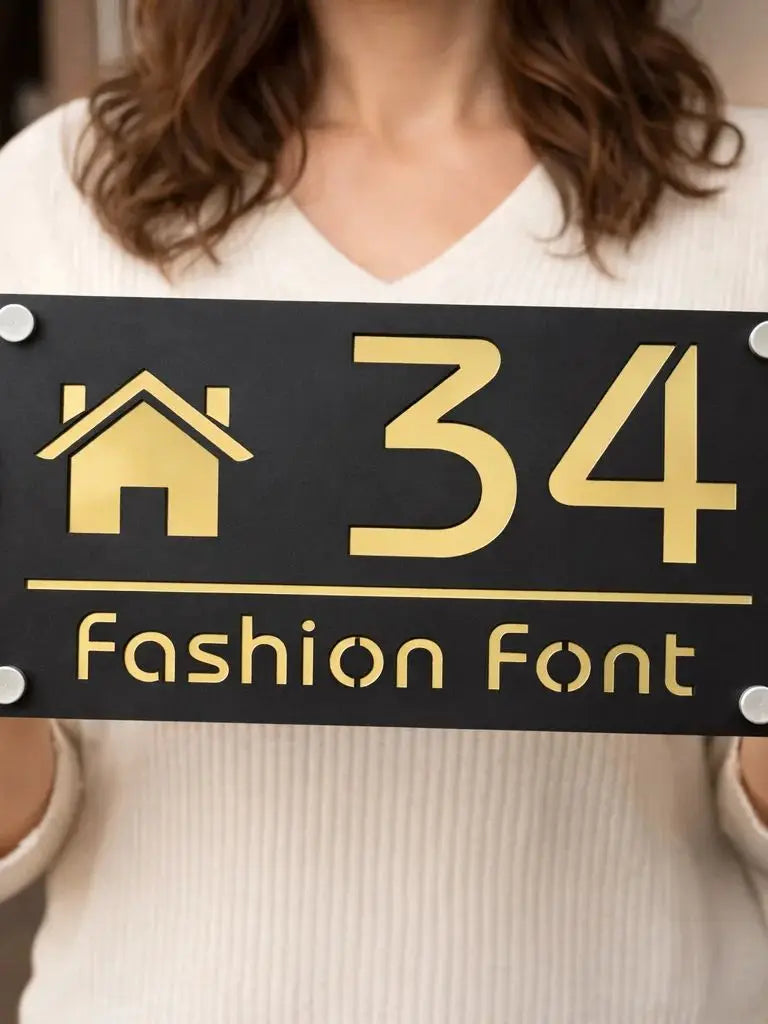 Modern Family Personalized custom House number Sign Outdoor Wall Decor laser-cut acrylic address plaques Name Home gift Plate
