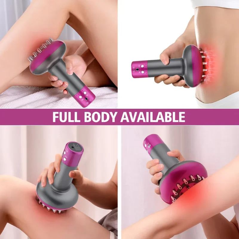 Electric Lymphatic Drainage Massage Machine Meridian Body Brush Microcurrent Anti-Cellulite Guasha Physiotherapy Device