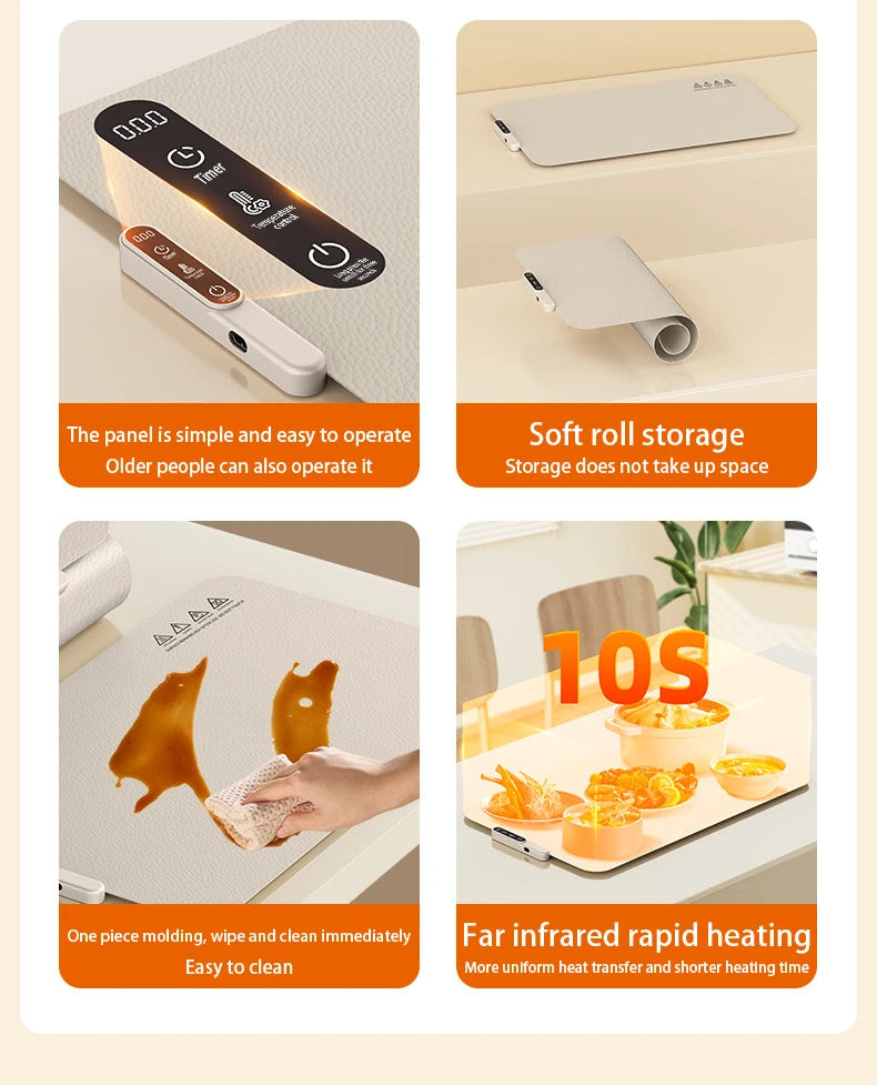 HOMEFISH Multifunctional Silicone Warming Board Home Easy Store Foldable Waterproof Oil Resistant Insulated for Hot Meals