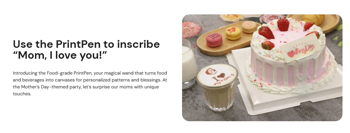 Evebot Printpen Handheld Portable Mini Coffee PrintPen Latte Art Macaron Cookie DIY Design Printer Bluetooth 4.2