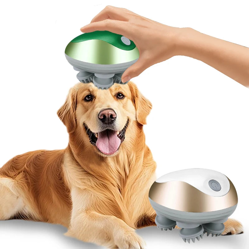 USB charging handheld multifunctional head kneading massager, 3-speed adjustment, mimicking human finger massage
