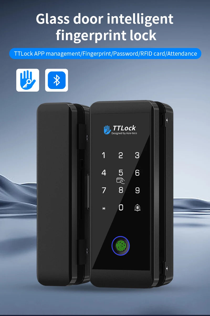 JDS6 TTLOCK APP Sliding Glass/Wood Fingerprint Lock Bluetooth Biometric Electronic Office Password 13.56Mhz RFID Keyless Unlock