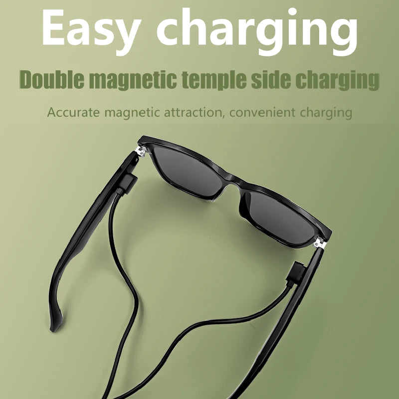 GS08 Smart Glasses with AI Assistant, Music/Calls, Noise Reduction, Anti-Blue Light, UV400, BT TWS for Men & Women