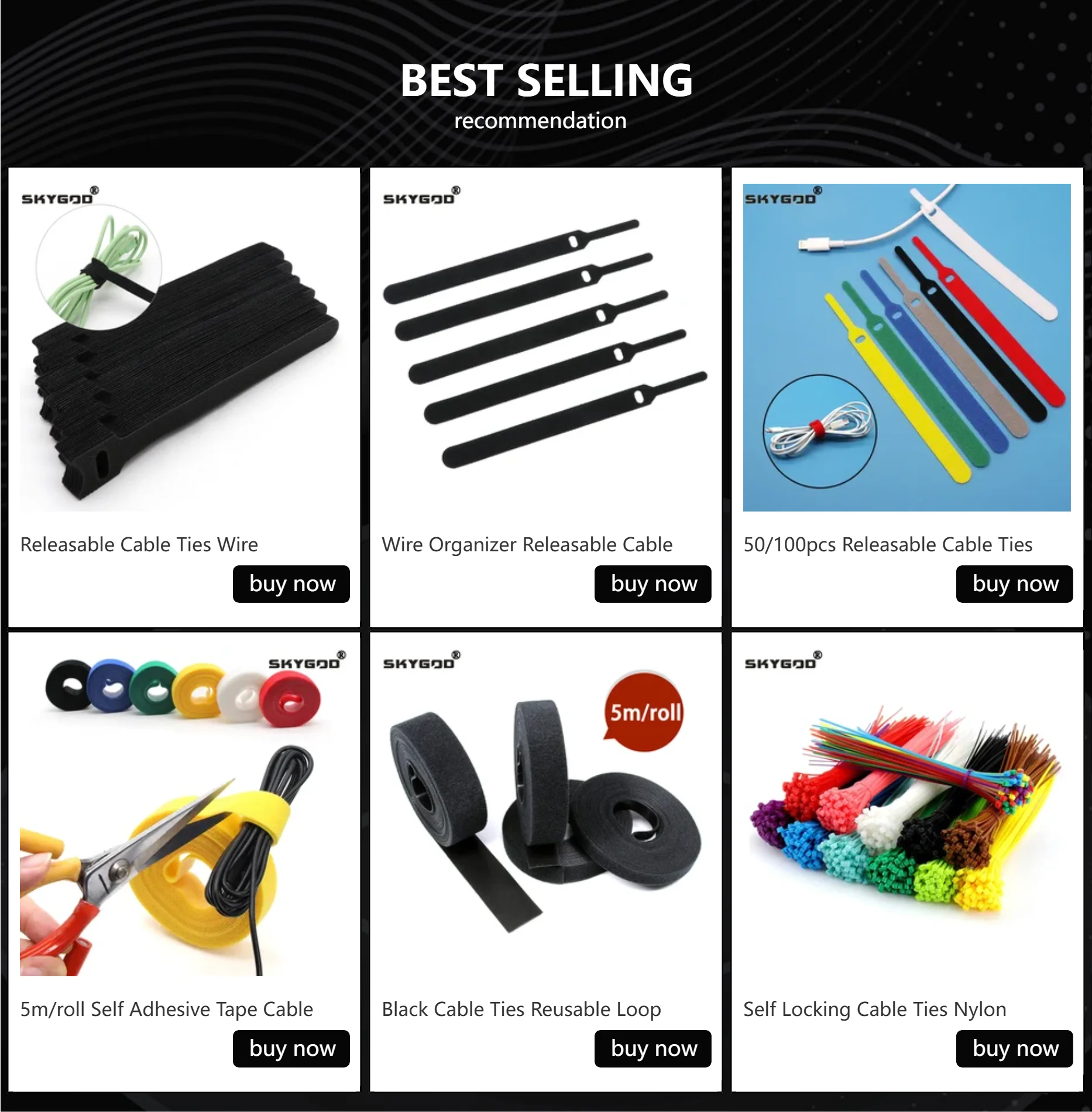 Adjustable Wire Organizer Straps