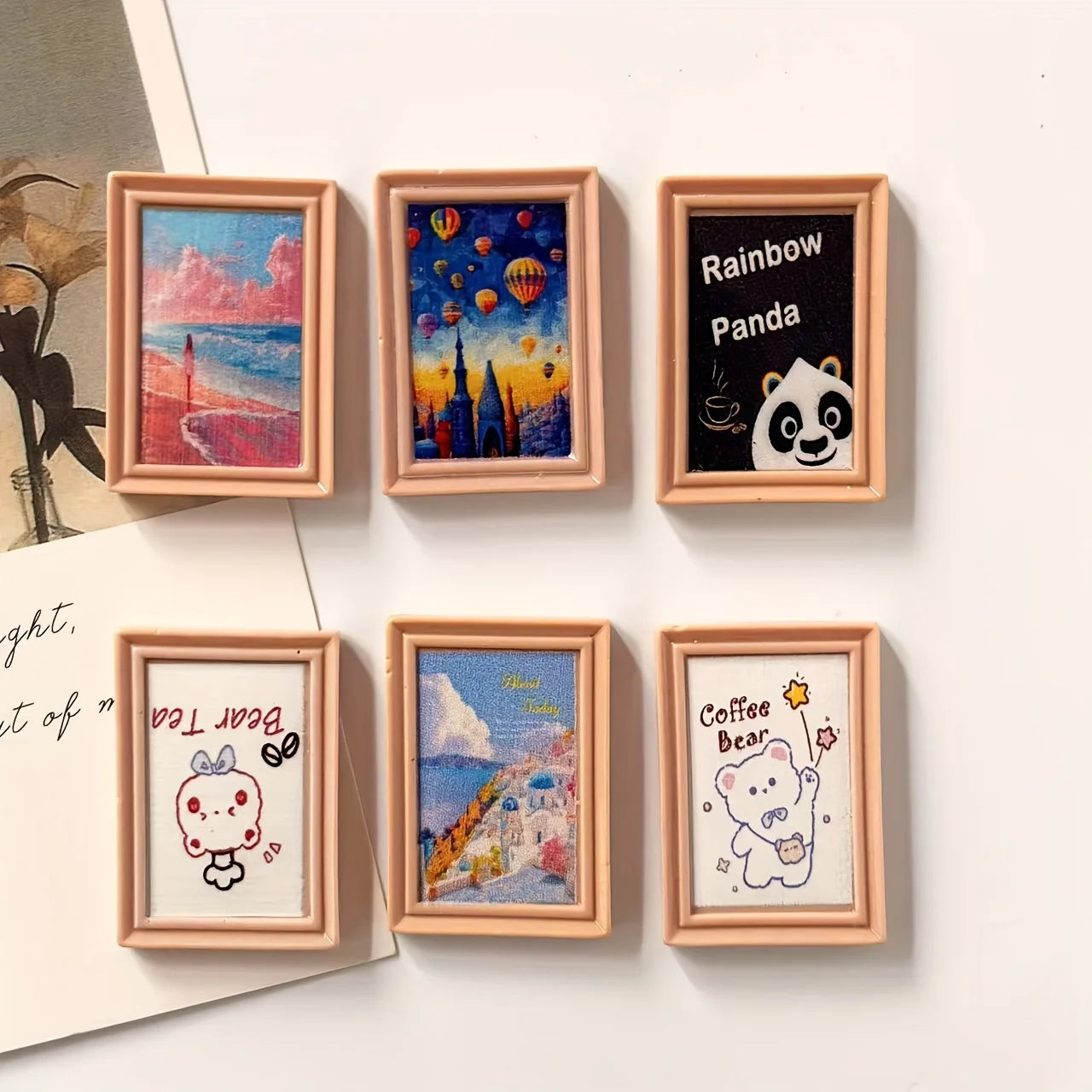 6Pcs Mini Photo Frames, Fridge Magnets for Home Decoration, Magnet Gifts