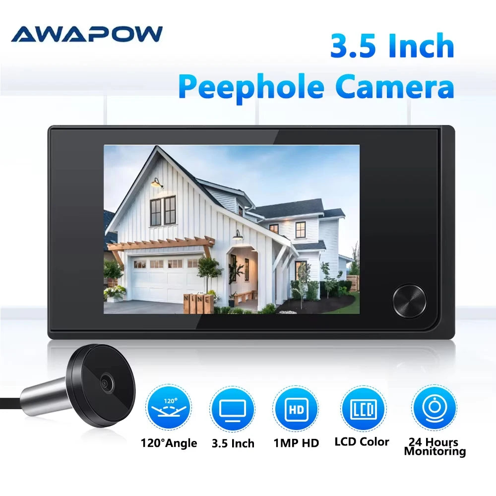 3.5-Inch Digital Door Peephole Camera with HD LCD Screen