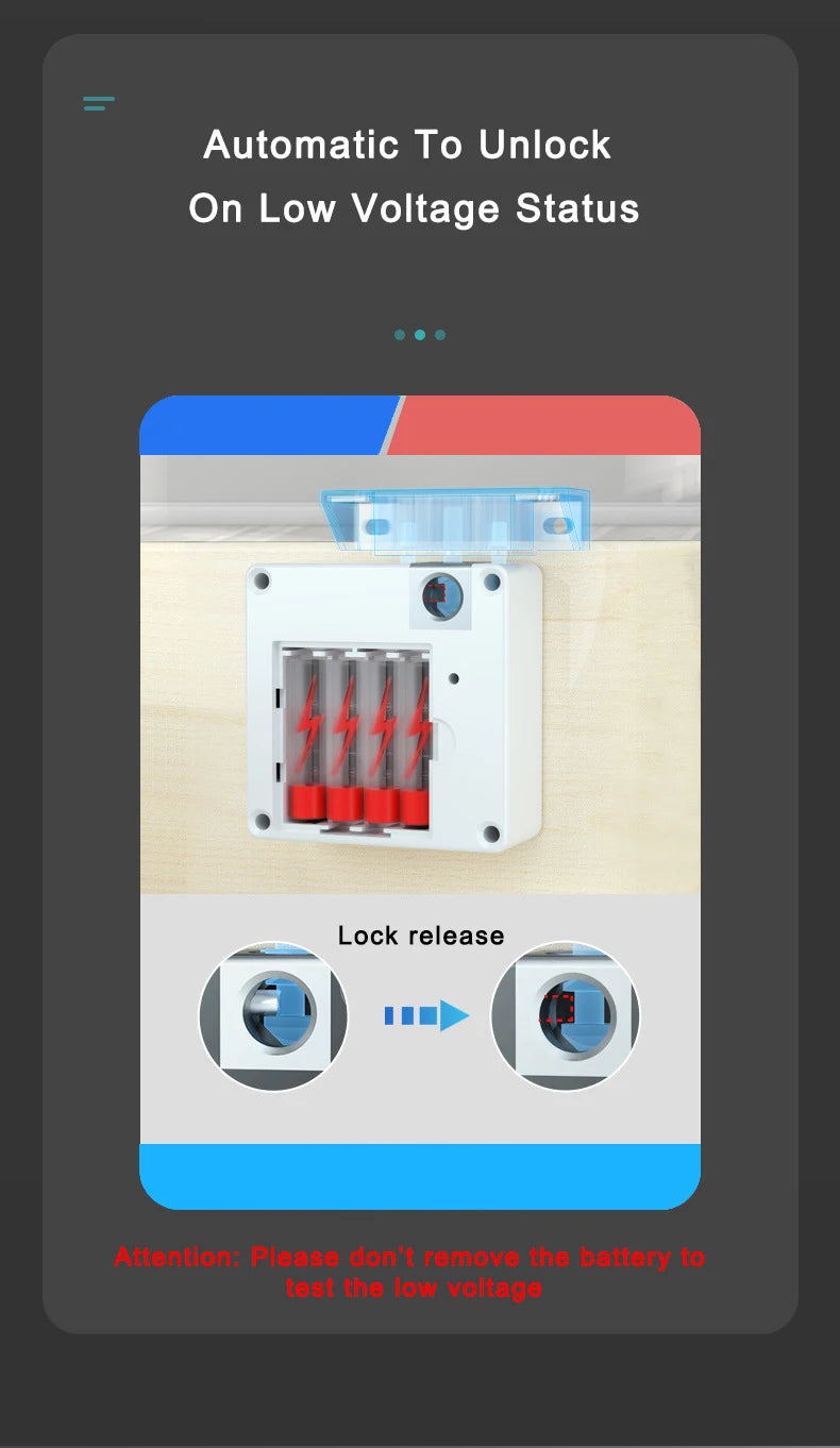 13.56MHz IC RFID Card NFC Sensing Electric Cabinet Drawer Lock Invisible Hidden Installation