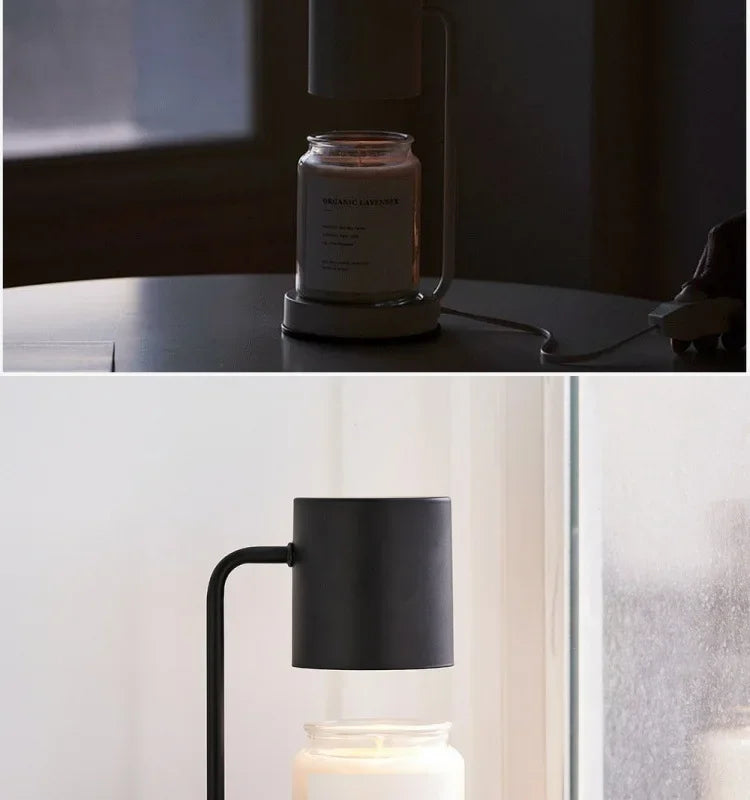 Candle Warmer Lamp with Timer Dimmable Light Scented Wax Melter Simple Table Lamp for Bedroom Home Office Decor