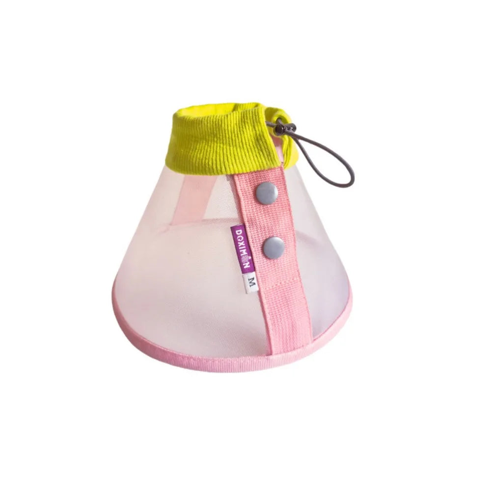 Anti-Bite Cat Elizabeth Collar Breathable Adjustable Cat Neck Protective Circle Snap Button Comfortable Pet Neck Cone