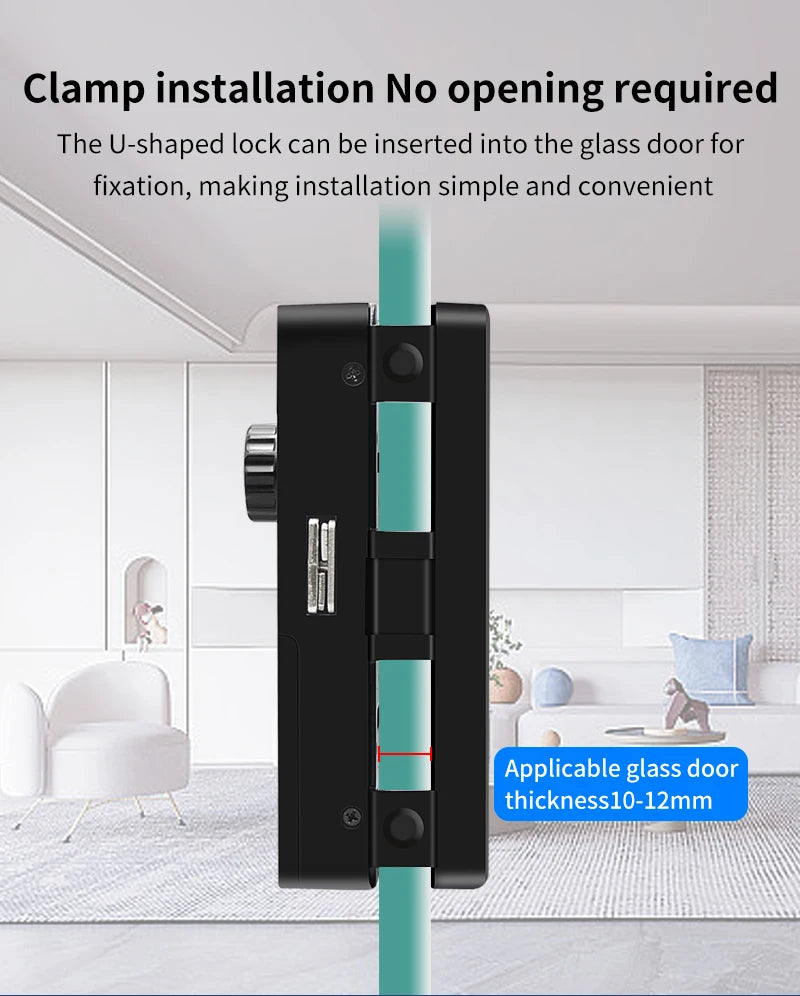WIFI Tuya 3D Face Recognition  Smart Glass Lock Biometric Electronic Fingerprint Unlock Glass Door Lock Mobile remote Control