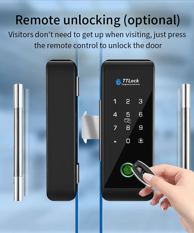 JDS6 TTLOCK APP Sliding Glass/Wood Fingerprint Lock Bluetooth Biometric Electronic Office Password 13.56Mhz RFID Keyless Unlock