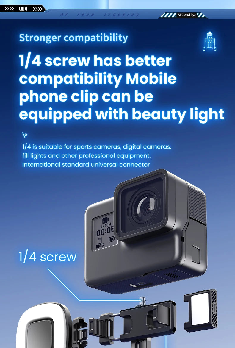AI Intelligent Face Mobilephone Gimbal Fully Automatic Tracking Device With Remote Control Mobile LiveStreaming Stand Stabilizer