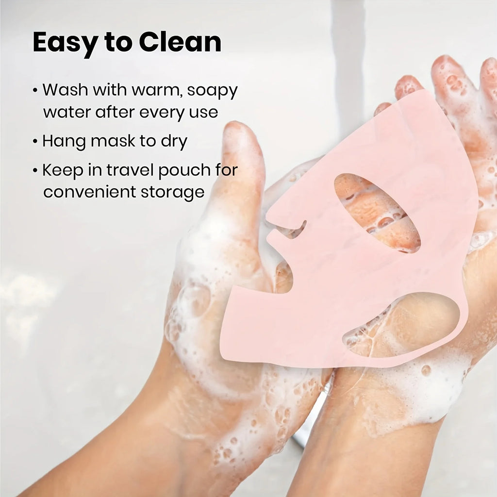 1PC 3D Silicone Facial Mask for Moisturizing-Reusable, Anti-Water Evaporation,Skin Care Tools for Women