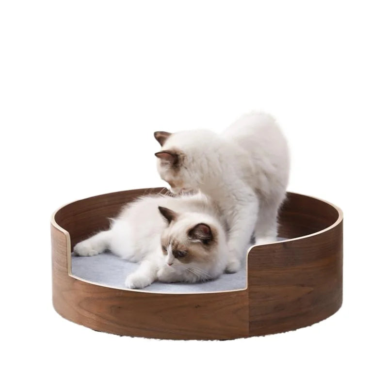 ‌Wooden Pet Sofa Bed - Washable Cat House for Small Dogs, Cozy Pet Bed with Removable Cover, Indoor/Outdoor Use