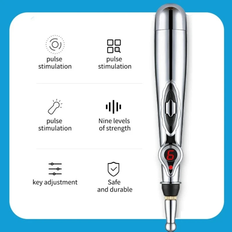 Electric Acupuncture Point Massage Pen Pain Relief Laser Therapy Electronic Meridian Energy Pen Body Head Back Neck Leg Massager