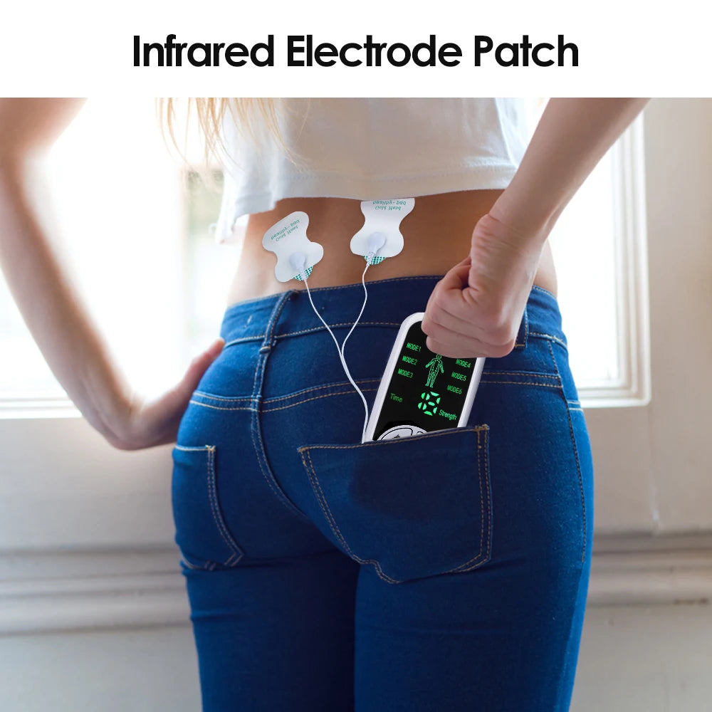 EMS Pulse Electric Muscle Stimulator With Electrode Massage Gloves Digital Meridian Therapy Machine Back Neck Body Massager