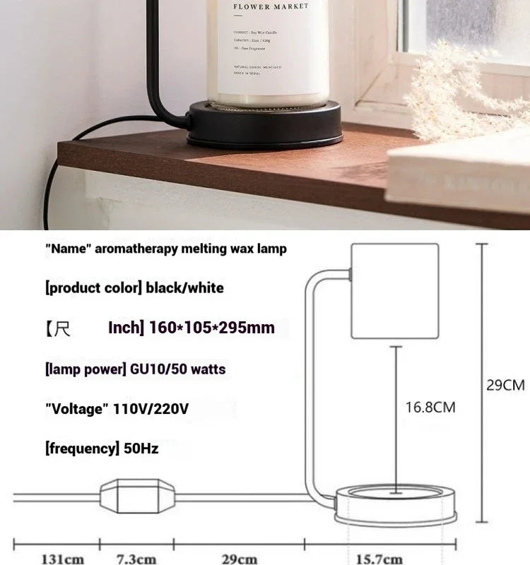 Candle Warmer Lamp with Timer Dimmable Light Scented Wax Melter Simple Table Lamp for Bedroom Home Office Decor