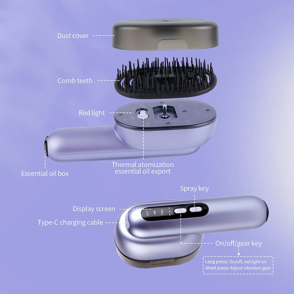 Hair Care Spray Massage Comb Vibration Scalp Massage Hairbrush Head Massager Hair Sprayer Atomizing Brush Hair Oil Applicator