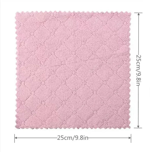 3/5/10pcs double-sided coral velvet ultra-high absorbent scouring pads, dishcloths, wipes